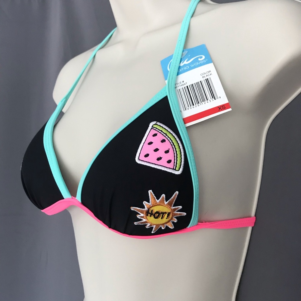 🚫SOLD NWT California Waves 🌵🍉 ☀️ Bikini top XS - Picture 3 of 6